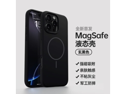 Capa Para Iphone 17 Pro Max Em Silicone Líquido Magnético Preto Com Anel Magnético Fino.