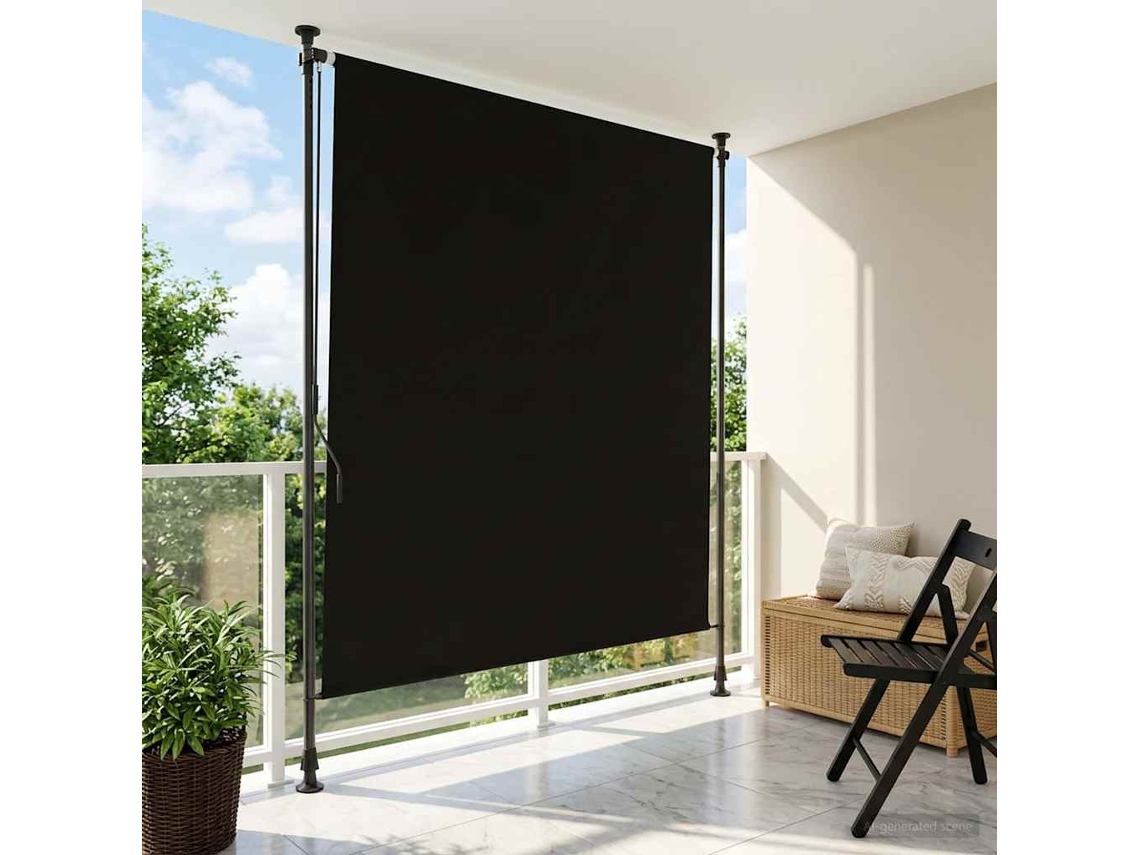 Vidaxl Cortina Rolô Exterior Preto 200 X 270 Cm