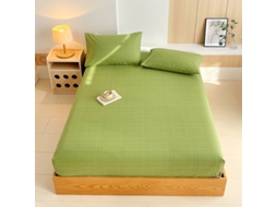 Lençol Elástico, 180*200cm, Tecido De Algodão Cru, Bolso Profundo De 30cm, Estilo Casa De Campo,para Meninas E Mulheres. Verde Claro Hexinyigjly