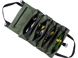 Bolsa de ferramentas portátil, dobrável, impermeável e durável em tecido Oxford com zíper, verde.