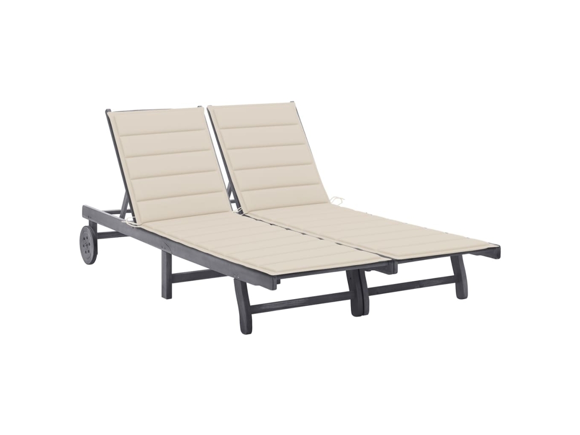 Sunlounger, Sunloungers Vidaxl Cinzeto Madeira De Acácia (200 X 123 X 85 Cm)