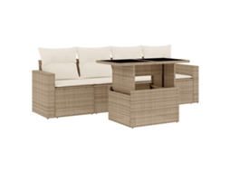 Garden Sofa Set, Garden Sofa Sets Vidaxl Bege Rattan / Vime (n/a)