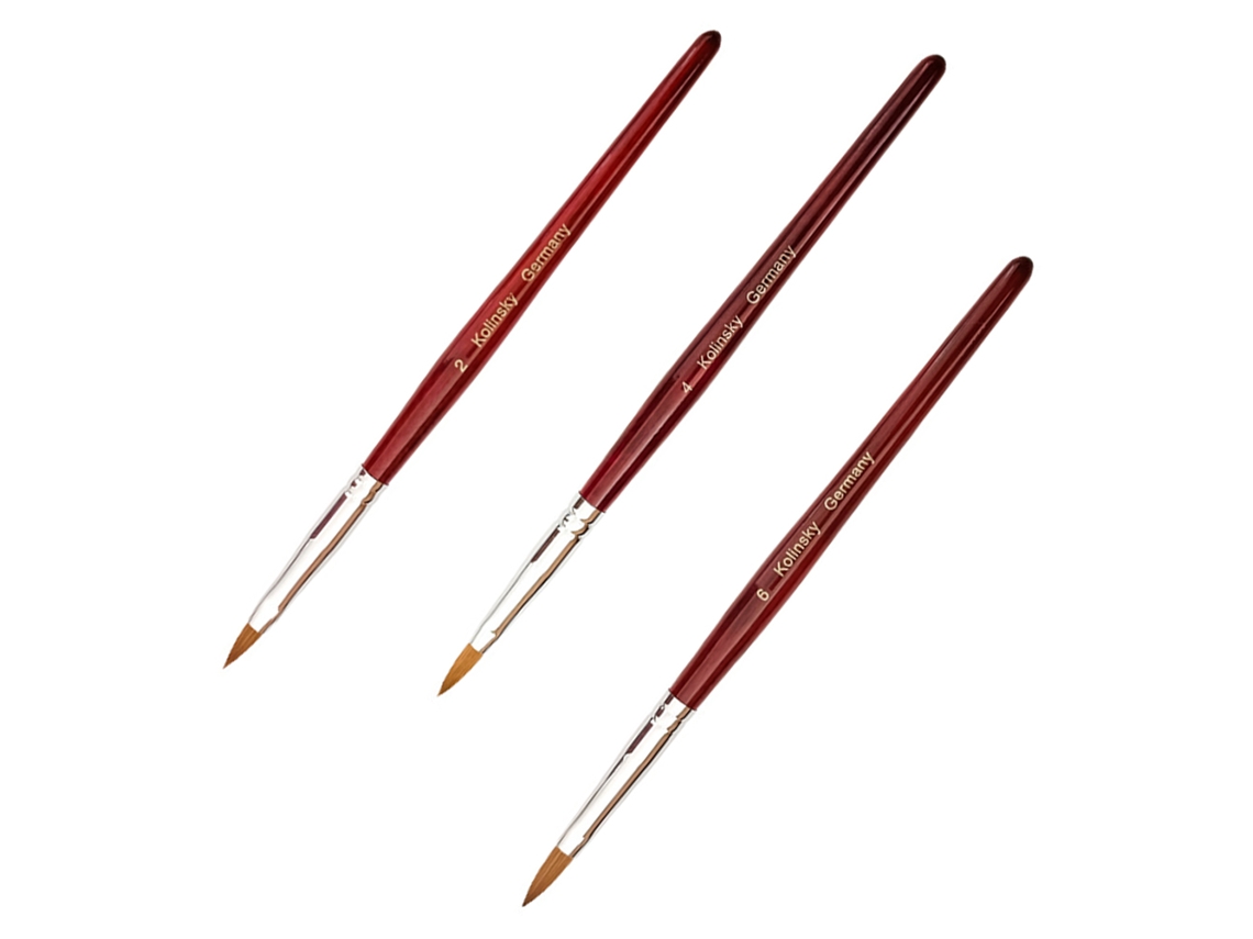Conjunto de Pincéis de Unhas com Cabo de Madeira Formato Oval NEVEANCE