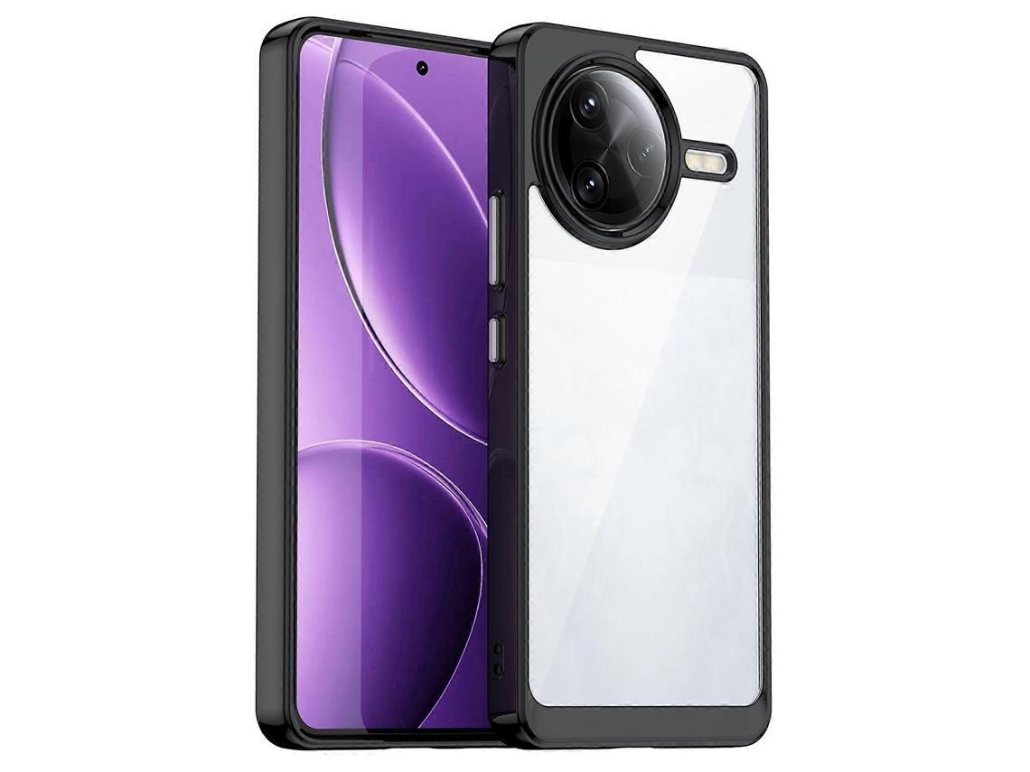 Capa Protetora De Acrílico Tpu Transparente Preta Para Xiaomi Poco F7 Ultra 5g / Redmi K80 Pro 5g