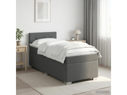 Vidaxl Cama Box Spring Com Colchão Cinzento-escuro 90 X 190cm Tecido
