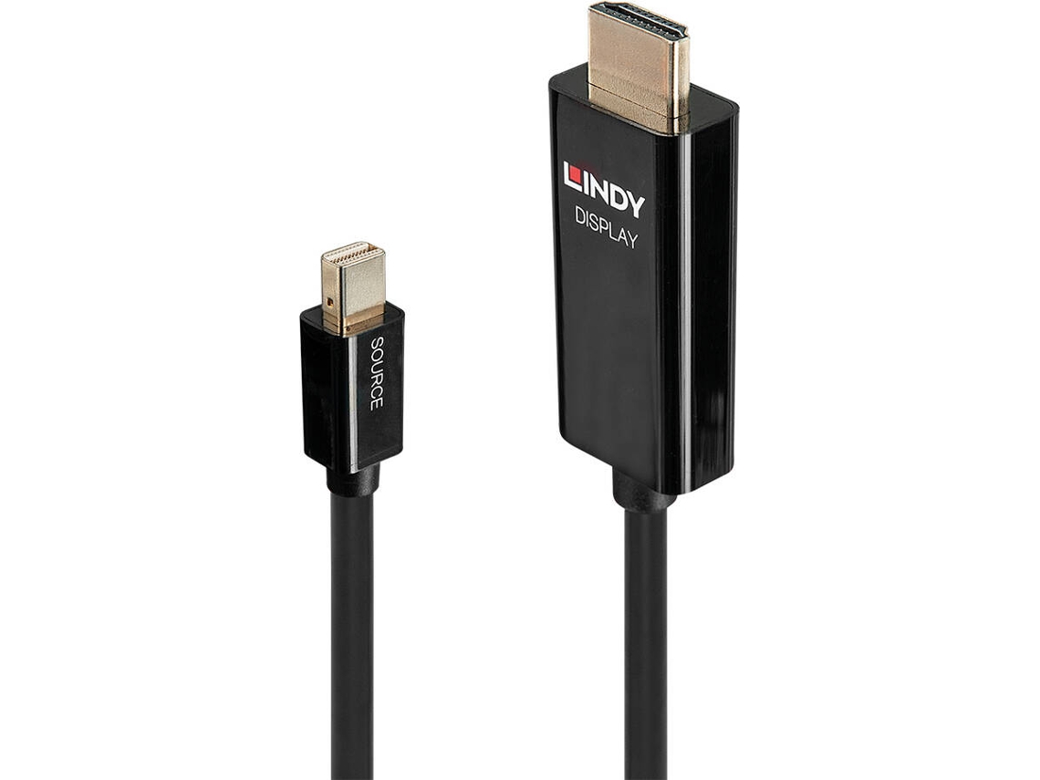 Adaptador de Cabo de Vídeo LINDY 40910 Mini DisplayPort HDMI tipo A (padrão) Preto 0,5 m