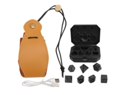 Dados Rpg Usb Recarregáveis Luminosos Com Sacola Amarela