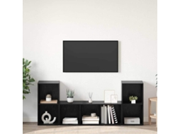 Vidaxl Conjunto De Móvel De Tv 3 Pcs Preto Madeira Processada