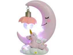 Luminária Noturna Unicórnio Rosa Em Resina Para Quartos De Meninos E
