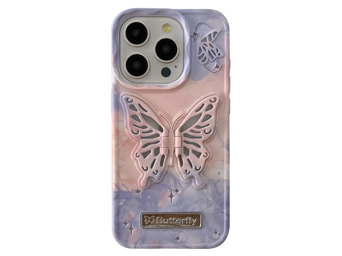 Suporte Casa Para Iphone 15 Pro Max Pele Sintética Rosa