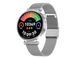 Smartwatch Feminino com Chamadas Bluetooth Tela Amoled de 1 32 Polegadas Vários Modos Esportivos e Design Moderno Prata YEMAESRE