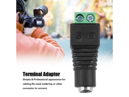 Laxiscreed Adaptador Fêmea Dc Power Com Screw Terminal Para Cctv Compatível Com 5.5*2.1mm