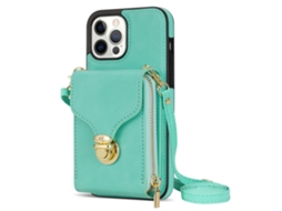 Suporte Casa Inch Menta Para Iphone 13 Pro Max Pele Sintética Com Porta-cartões Bege