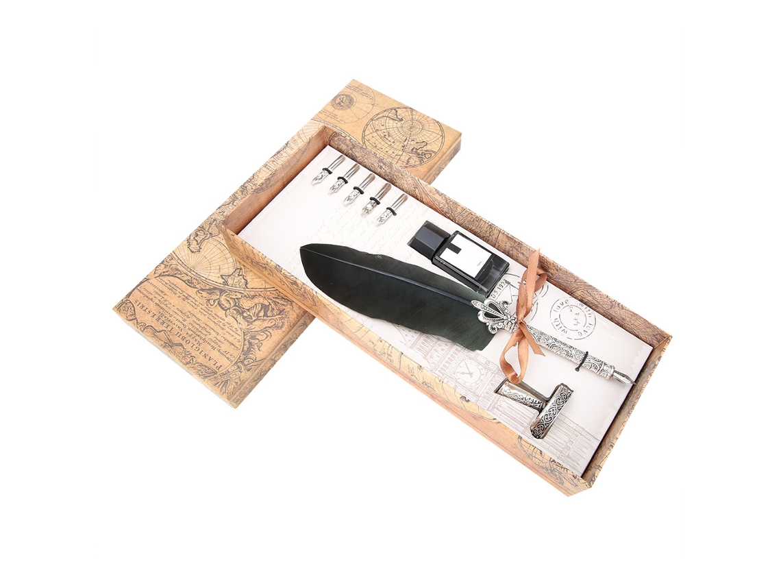 Pluma De Pluma Vintage Retro Para Caligrafía Con Caja Regalo 4