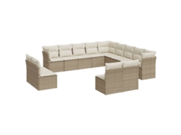Garden Sofa Set, Garden Sofa Sets Vidaxl Bege Rattan / Vime (n/a)