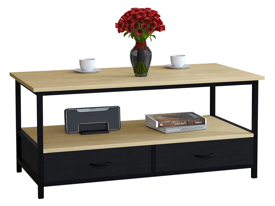 Mesa De Centro Em Metal E Madeira Flonila Vcm