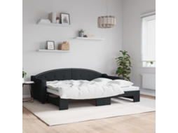 Vidaxl Sofá-cama Com Gavetão 80x200 Cm Tecido Preto