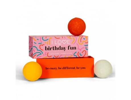 Conjunto de bombas de banho Birthday Bliss, 3x150g I Love