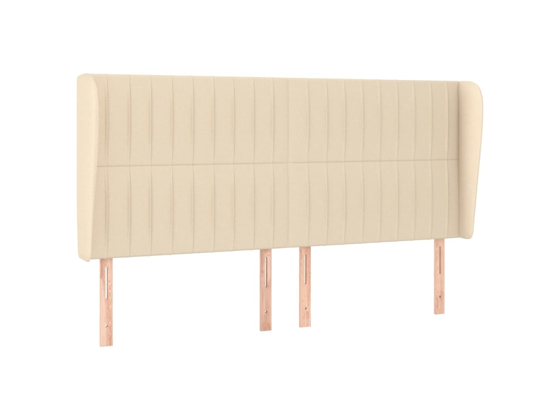 Cabeceira de cama VIDAXL Creme Tecido (163x23x118/128 cm)