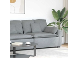 Vidaxl Módulo De Extremidade De Apoio De Braço Para Sofá Modular Com Almofadas, Cinza Claro, 100 Cm