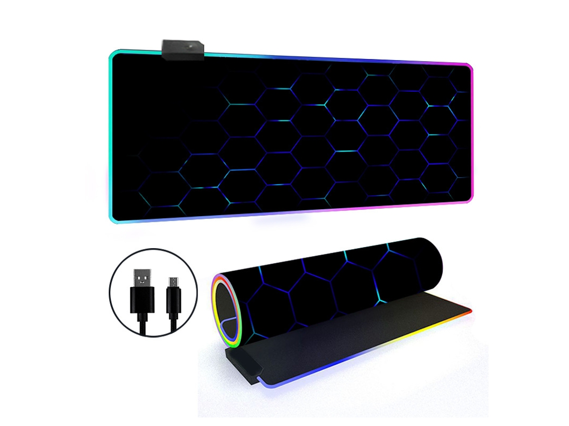 Mouse Pad Com 14 Modos De Luz Rgb E Base Antiderrapante Aquaforge (estilo 19, 3006003mm)