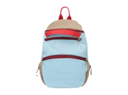 Mochila Coreana De Nylon Com Cores Contrastantes, Multifuncional, Grande Capacidade, Com Zíper, Ideal Para Estudantes, Escola E Viagens, Azul.