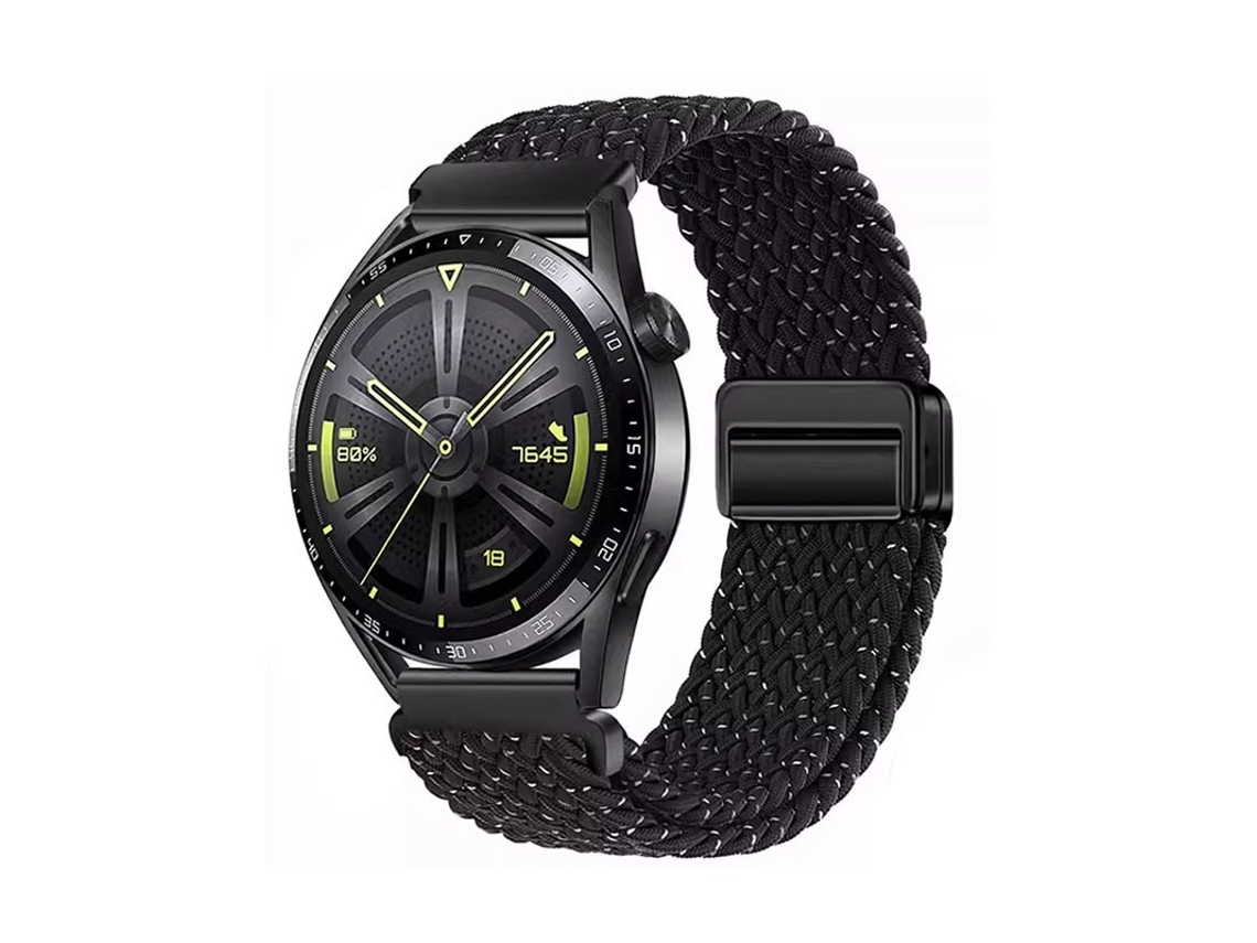 Pulseira GT6 em Nylon Trançado com Data Magnética, Compatível com Huawei Watch 5, Samsung Galaxy Watch 7, Xiaomi S4 E