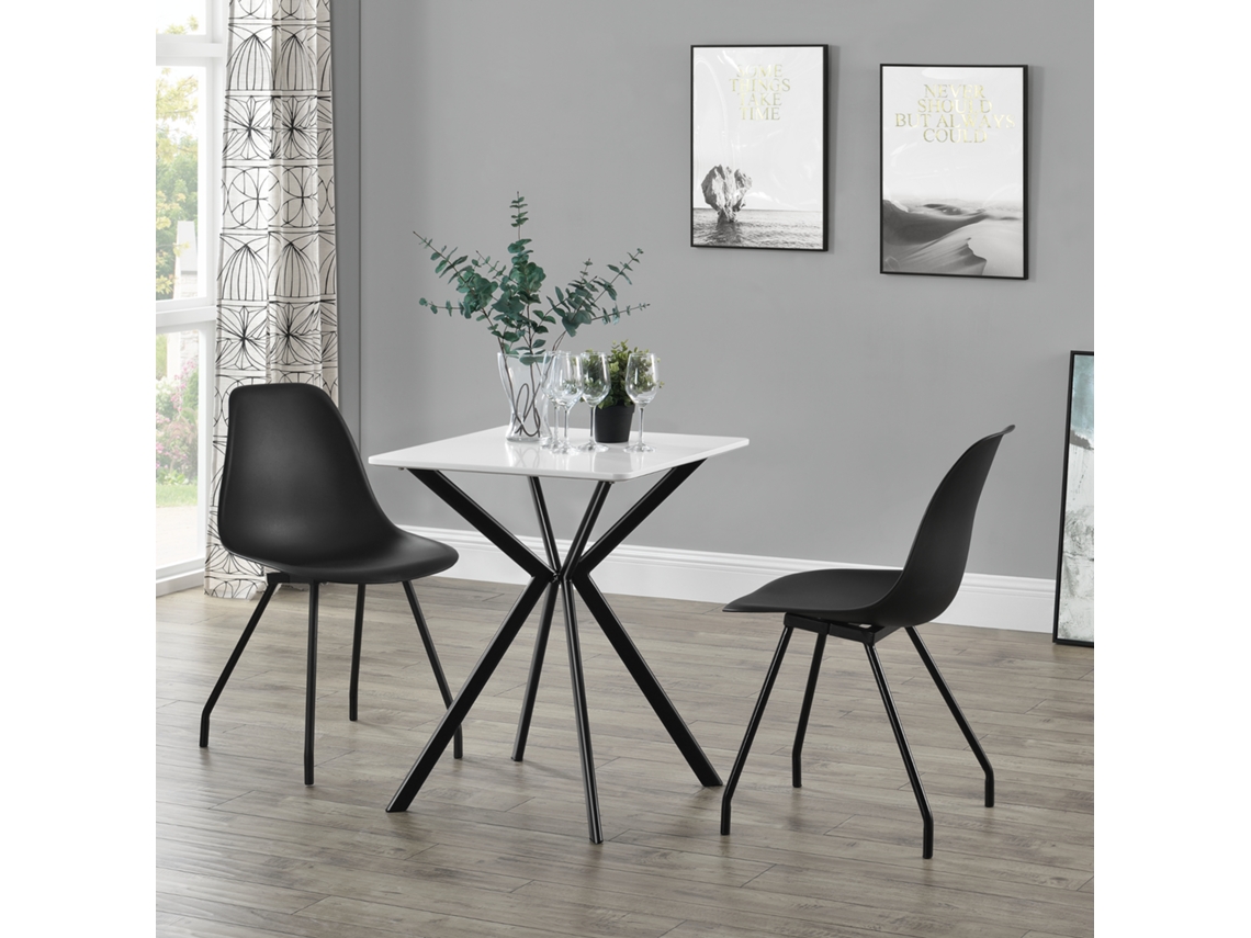 Mesa de Refeição [EN.CASA]  (Branco - MDF lacado - 60 x 60 x 75 cm)