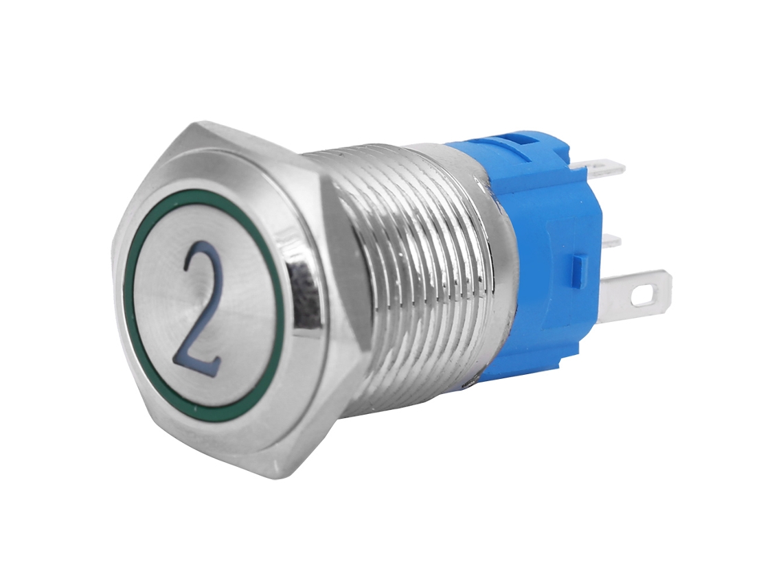 Interruptor Push button Auto redefinível com Luz Indicadora e Marca 2