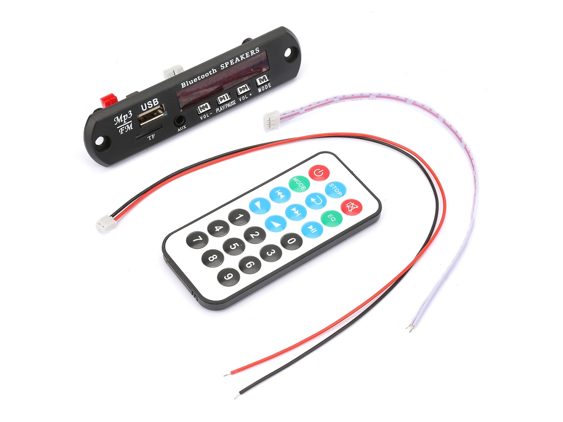 Módulo de áudio decodificador de cartão TF USB sem fio de 12 V com controle remoto para rádio de carro