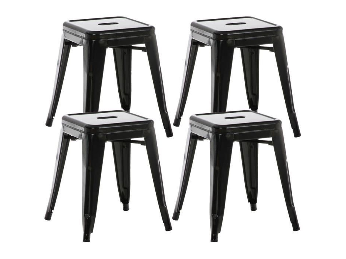Armin Clp Bancos Industriais Conjunto de 4 Metal Preto