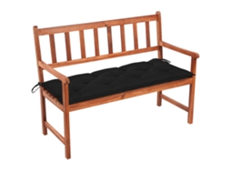 Garden Bench, Garden Benches Vidaxl Preto Madeira De Acácia (120 X 50 X 7 Cm)