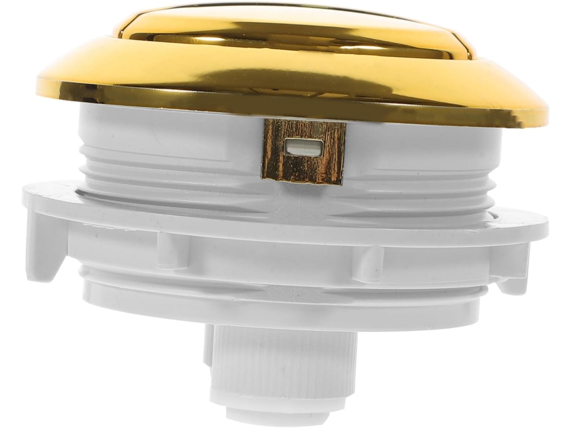 Botão De Descarga Para Vaso Sanitário Em Plástico Banhado A Ouro, Com Controle Duplo E Alta Resistência.