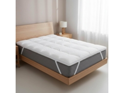 Topper Sobre Colchón Cubrecolchón Tipo Hotel, Cómodo Y Suave para La Piel, Con Diseño Antideslizante, Lavable 800grs COSHANO (150x195cm)