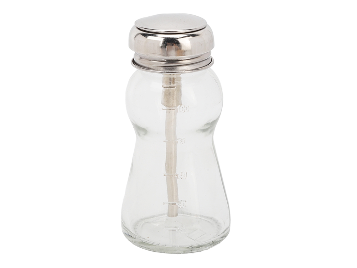 Frasco de vidro vazio com bomba dosadora para removedor de maquiagem líquido, 100ml