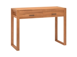 Vidaxl Secretária Com 2 Gavetas 100x40x75 Cm Madeira De Teca