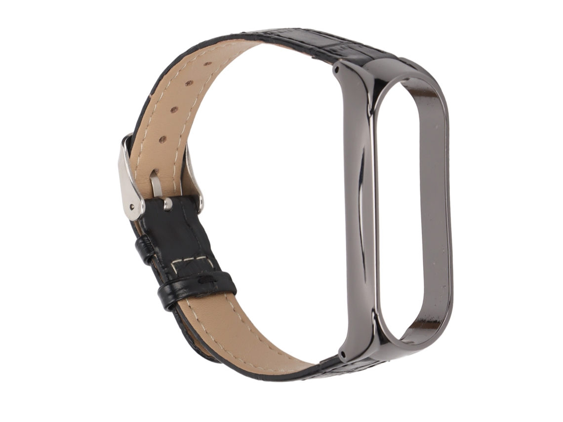 Aetheria pulseira de Couro para Xiaomi Mi Band 6/5 Nfc com Design de Bambu e Liberação Rápida