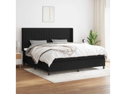 Vidaxl Cama Com Molas/colchão 200x200 Cm Tecido Preto