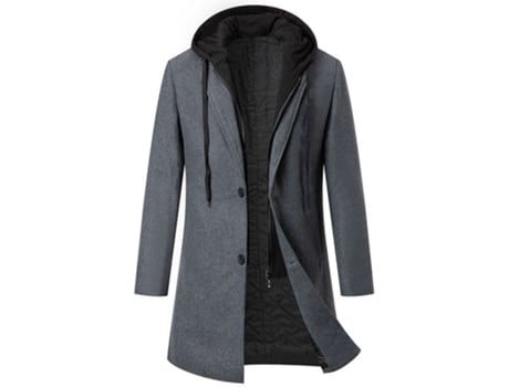 Jaqueta Masculina Gigikill Longo Quente Negócios Lazer Capuz Preto (3xl)
