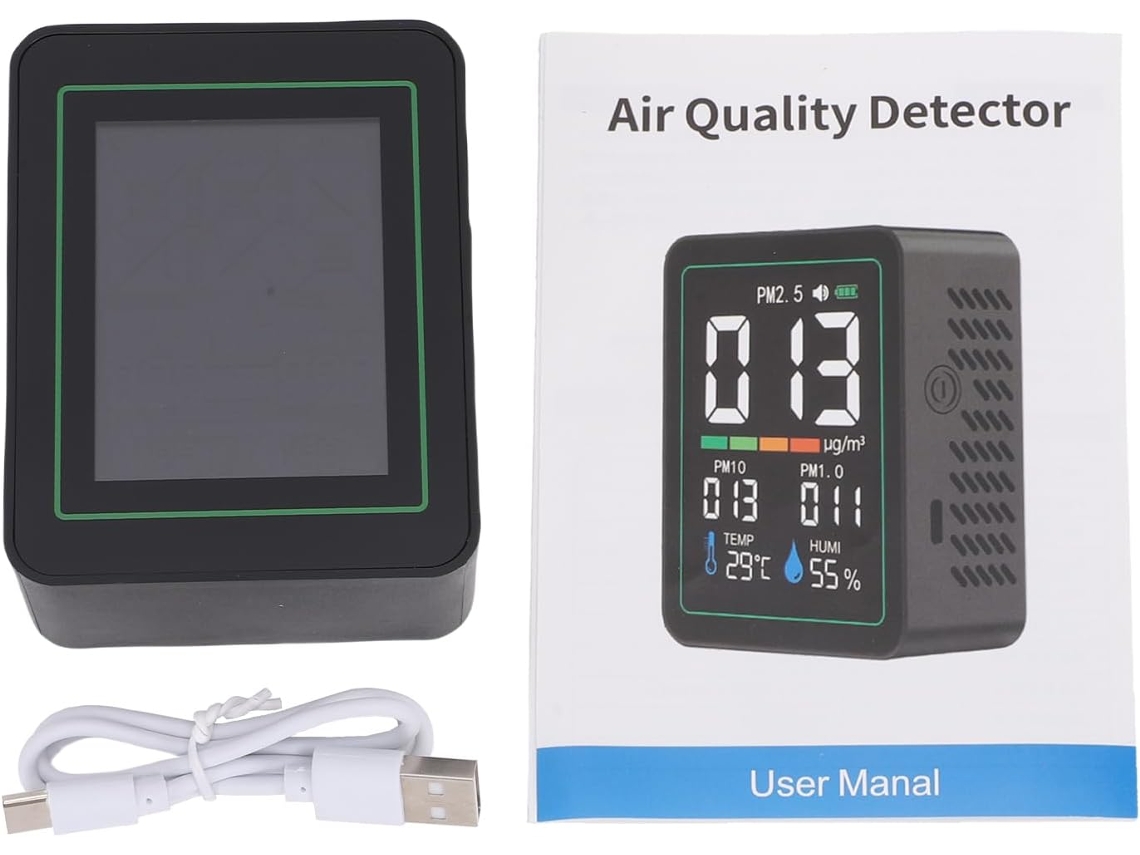 Monitor De Qualidade Do Ar Interno 5 Em 1, Detector De Pm2