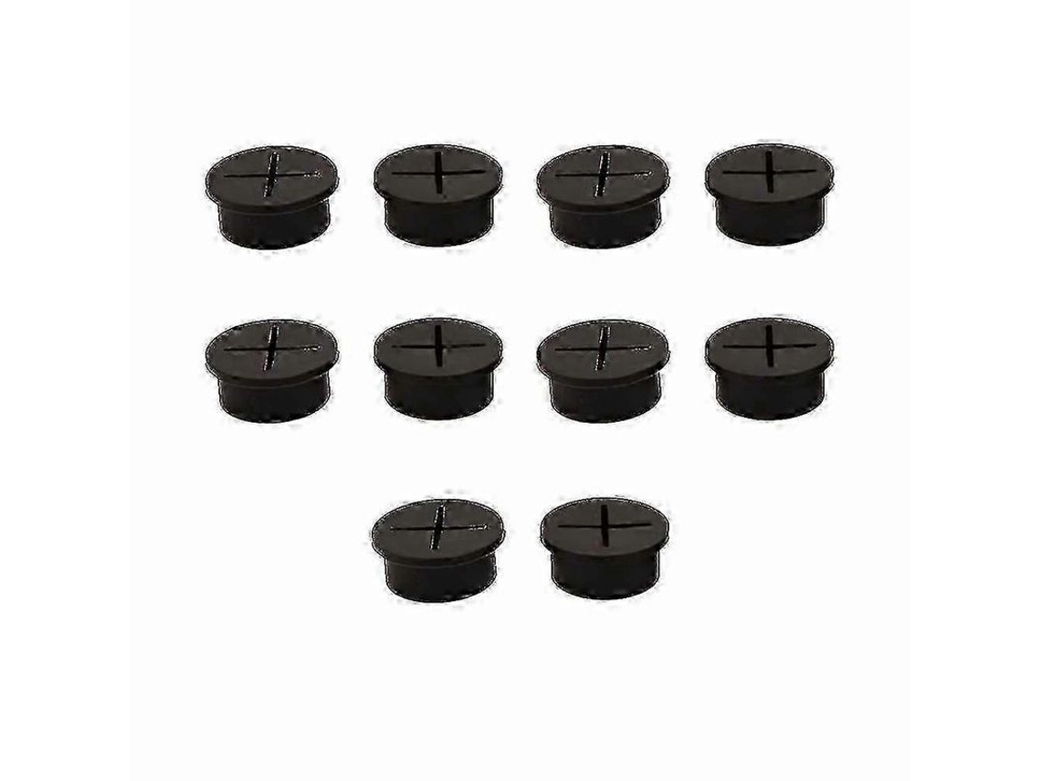 10 Peças De Grommets De Silicone Flexível Para Mesa Tapar Orifícios De Cabo 25mm Preto 25mm Negro