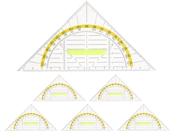 Kit De Réguas Triangulares Plástico Pp Toyvian, 6 Peças, Ferramentas De Medição Portáteis Para Arquitetura E Uso