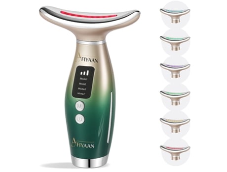 Aparelho De Massagem Facial E Pescoço Com Luz Led, 7 Cores, 4 Modos, Recarregável Usb C Afiyaan