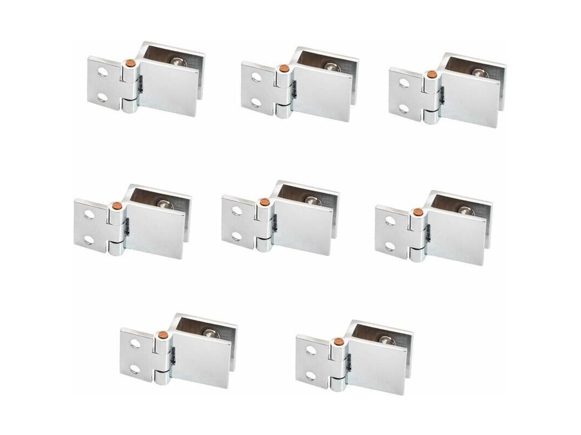 Dobradiças Para Portas De Vidro, Pacote Com 8 Unidades, 5 Mm E 8 Mm, Ajustáveis, Com Fixação Única Para Armários