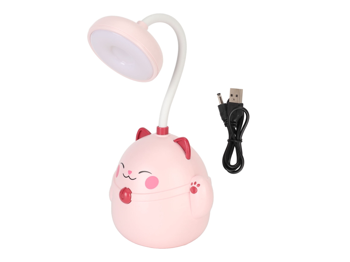Lâmpada De Escritório Cute Estilo Cartoon Portátil Plegável Usb Recarregável Luz Led Protectora De Olhos Rosa