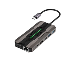 Estação De Ancoragem Bestvite 13 Em 1 Usb C Sd 1000m Rj45 Compatível Com Hdtv Vga Usb Hub 3.0 Adaptador Para Pc Laptop Prata