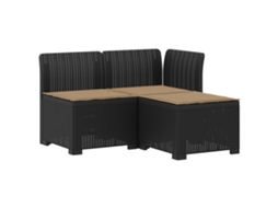 Maison Exclusive - Sofá De Jardim 3 Lugares Com Almofadas Visual Rattan Pp