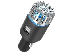Purificador E Ionizador De Ar Para Carro - Desodorizador Iônico Antimicrobiano Para Carro Plug-in De 12 V Com Carregador Usb Duplo (preto)