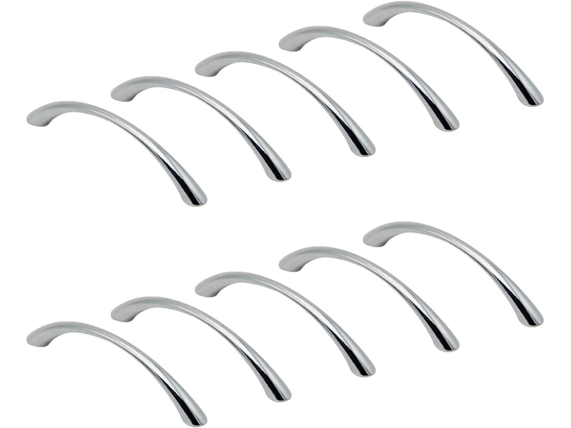 Conjunto De 10 Puxadores Gaveta Em Liga Zinco Maciço Com Formato Curvo, Galvanizados Para Maior Durabilidade, Adequados