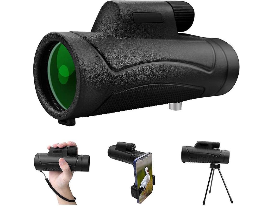 Telescópio Monocular 10x42 Hd Adaptador Smartphone Observação Pássaros Caminhadas Shows Futebol Preto Bestvite